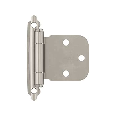 Amerock BPR7629G10 Face Frame Cabinet Hinge Variable Overlay Self Closing Face Mount Satin Nickel Kitchen Cabinet Door Hinge 1 PairPack Functional Hardware