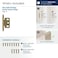 Amerock PK3180TBBBZ Cabinet Hinge 34 in 19 mm Door Thickness Full Inset Partial Wrap Ball Tip Golden Champagne Kitchen Cabinet Door Single Hinge Functional Hardware