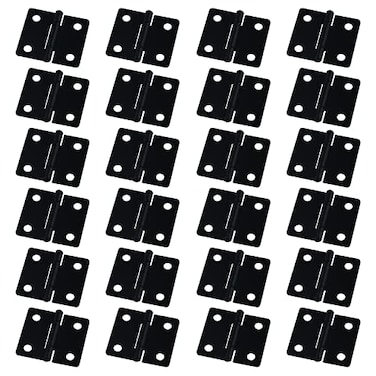 Antrader Retro Butt Hinges 24 PCS Black Folding Butt Hinges Home Furniture Hardware Door Hinge for Woodworking Projects with Mounting Screws