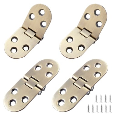 Auvotuis 4Pcs Heavy Duty Folding Table Hinges Bronze Sewing Machine Flip Top Hinge Zinc Alloy Butler Tray Hinge with Mounting Screws for Drop Front Desk Drawer Doors 31 x 118inch