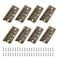 Auvotuis 8Pcs 3Inch Bronze NonMortise Door Hinges Antique Iron Flat Cabinet Hinges for Wardrobe