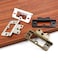Auvotuis 8Pcs 3Inch Bronze NonMortise Door Hinges Antique Iron Flat Cabinet Hinges for Wardrobe
