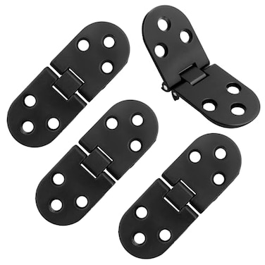 AUXBC Heavy Duty Folding Table Hinges31 x 115inch Zinc Alloy Table Folding Flip Top Hinge 180 Degree Round Edge Butler Tray Hinge Black4Pcs