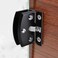 AWEN 2 pcs Glass Doors Hinge Cupboard Showcase Wine Cabinet Clamp Ambry Gate Hinges Replacement Parts Black