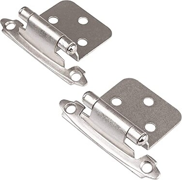 Barcaloo Self Closing Cabinet Hinges Satin Nickel 20 Pack Variable Overlay Flush Kitchen Cabinet Door Hinge Hardware