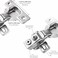 Berta 4 Pack 58 Overlay Hinges 45mm Stainless Steel Quiet 3D Soft Close Concealed for Face Frame Door Frameless Door 105 Open Angle Kitchen Replacement Self Closing Hidden Satin Nickel