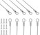 Bivethoi 10pcs Cabinet Door Restraint Kit 80cm 315 Inch Door Hinge Limiter Stainless Steel Restraint Cable Lid Support Chain Door Limiter Stop for Limiting Chest Cupboard Door Swing