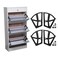 Tbest Cerniere ScarpieraCabinet Hinges Shoes Single Layer Parts Frames Replacement Metal 4 fixings Two Layers Shelf Holder hemnes Replacement Plate Storage Benches 4Pcs Set