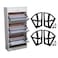 Tbest Cerniere ScarpieraCabinet Hinges Shoes Single Layer Parts Frames Replacement Metal 4 fixings Two Layers Shelf Holder hemnes Replacement Plate Storage Benches 4Pcs Set