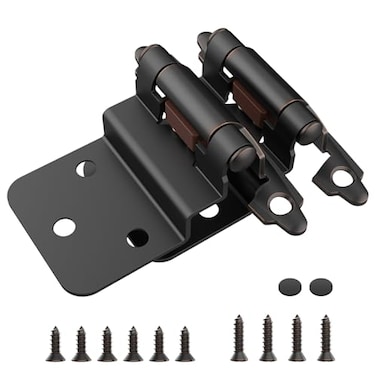 Chibery 38 Inch Inset Cabinet Hinges 3 Pairs6 Pack Self Closing Flush Face Mount Hinges with Door Bumper Variable Decorative Hardware for Bathroom Furniture Kitchen Cabinet Oil Rubbed Bronze