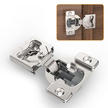 Chibery 4 Pack 12 4D Concealed Hinges for Face Frame Door Soft Close OnOff Switch Self Closing 105 Open Angle Concealed Stainless Steel Hinges for Framed Cabinet Satin Nickel