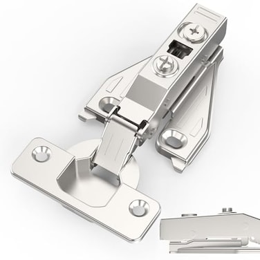 Chibery 916 12 58 34 Overlay Soft Close Concealed Hinge for Face Frame Door Frameless Door 3D Clipon Plate Self Closing Hidden Satin Nickel 105 Angle H3 Full Overlay 4 Pack