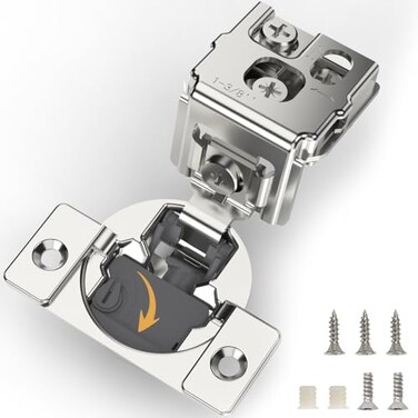 FURNIWARE Closing Speed Control 2 Pack 138 Inch Overlay Soft Close Hinges for Face Frame Cabinet 4D Adjustment Stainless Steel Kitchen Cabinet Hardware 105 Open Concealed Self Closing Hinge