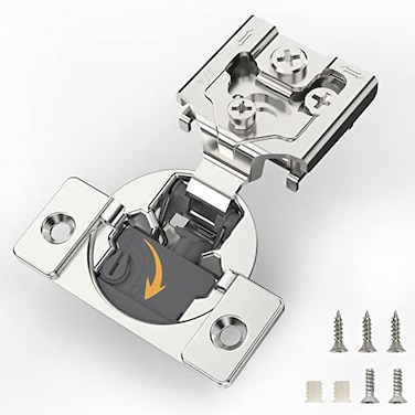 FURNIWARE Closing Speed Control 2 Pack 34 Inch Overlay Soft Close Hinges for Face Frame Cabinet 4D Adjustment Stainless Steel Kitchen Cabinet Hardware 105 Open Concealed Self Closing Hinge