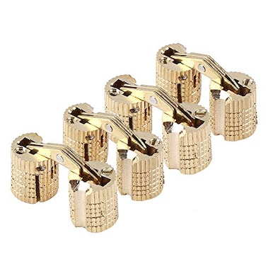 Tbest Concealed Hinge Brass Hinge for Cabinet Box 8mm 180 Degree Opening Angle 4 Pack Copper Hardware Hinges 5mm 5mm Hinges Copper Brass Hinges 180 Degree Hinge Brass