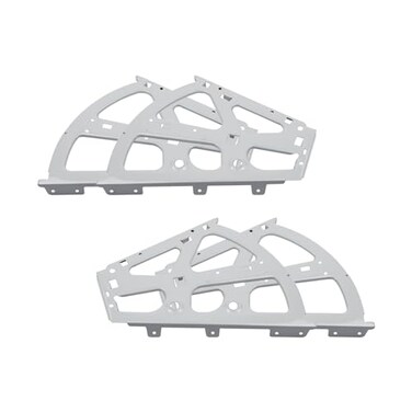 Coshar 2 Pair 2 Layers Shoes Drawer Cabinet Hinges Shoe Cabinet Flip Frames Replacement Fittings Stainless Steel Shoes Flip Turing RackGrey