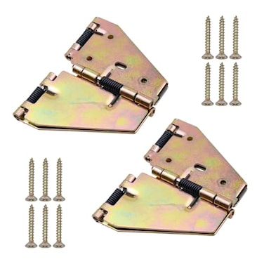 Coshar 2Pcs Drop Leaf Table Hinge and Hardware Kits Heavy Duty 180 Folding Spring Hinges with Mounting Screws for Drop Leaf TableSmall