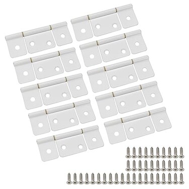 Coshar Pack of 10 Bifold Cabinet Hinges 312 ThreeLeaf White Screws Included