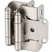 DecoBasics Decobasics 20 Pack 12 Overlay Brushed Nickel Cabinet Hinges for Cabinet Doors 10 Pairs SelfClosing SemiWrap Face Frame Hinges for Cupboard Kitchen Doors wScrews Quiet Bumpers