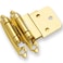 DecoBasics 38 Inset Cabinet Hinges Gold 25 Pair 50 Pcs Offset Self Closing Cabinet Hinges for Kitchen Cabinets Brass Plated wSilicon Bumpers Upgraded Screws