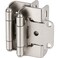 DecoBasics Decobasics 50 Pack 12 Overlay Brushed Nickel Cabinet Hinges for Cabinet Doors 25 Pairs SelfClosing SemiWrap Face Frame Hinges for Cupboard Kitchen Doors wScrews Quiet Bumpers
