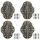 Dsjnf Bronze Iron Decorative Hinges Decorative Cabinet Hinges Jewelry Box Hinge Antique Oval Relief Hinge Bronze for Wooden Jewelry Box Cases 4pcs