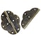 Dsjnf Bronze Iron Decorative Hinges Decorative Cabinet Hinges Jewelry Box Hinge Antique Oval Relief Hinge Bronze for Wooden Jewelry Box Cases 4pcs