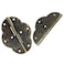 Dsjnf Bronze Iron Decorative Hinges Decorative Cabinet Hinges Jewelry Box Hinge Antique Oval Relief Hinge Bronze for Wooden Jewelry Box Cases 4pcs