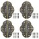 Dsjnf Bronze Iron Decorative Hinges Decorative Cabinet Hinges Jewelry Box Hinge Antique Oval Relief Hinge Bronze for Wooden Jewelry Box Cases 4pcs