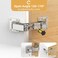 FURNIWARE Furniware 2 Pair 170 Degree Frameless Soft Close Cabinet Hinges Heavy Duty Hidden Hydraulic Lazy Susan Hinges Concealed for Corner Cabinet Crawlspace Trap Door WardrobeNo Cup Grooving