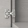 FURNIWARE Furniware 2 Pieces 12 in Overlay Soft Close Concealed Hinge for Face Frame Door 105 Open Angle Concealed Stainless Steel Hinges for Face Frame Door Soft Close Cabinet Hinge Satin Nickel