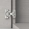 FURNIWARE Furniware 2 Pieces 12 in Overlay Soft Close Concealed Hinge for Face Frame Door 105 Open Angle Concealed Stainless Steel Hinges for Face Frame Door Soft Close Cabinet Hinge Satin Nickel
