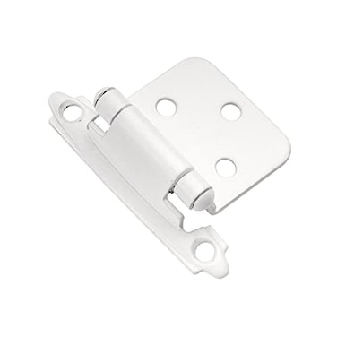 Hickory Hardware P144W Traditional Cabinet Hinges 170 Opening Angle Face Frame Variable Overlay SelfClose Surface Mount Hinges Easy Installation White Finish 1 Set of Pair