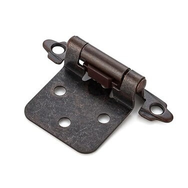 Home Expert 20 Pack 10 Pairs Antique Copper Cabinet Hinges for Kitchen Doors SelfClosing 12 Inch Overlay Variable SemiConcealed Face Frame Surface Mount Cabinet Hardware