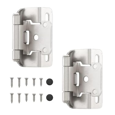 HOME MASTER HARDWARE 50 Packs 25 Pairs 12 Overlay Cabinet Hinges SelfClosing Semi Partial Wrap Kitchen Cabinet Door Hinge Nickel Hinges for KitchenCupboard Doors