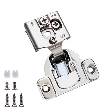 HTCELLE 6 Pack 3 Pair 12 inch Overlay Self Slow Closing Door Hinges Face Frame Cabinet Concealed Hinges with Builtin Damper 3 Way Adjustability