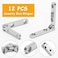 Jiozermi 12 Pcs Silver Hinges 90 Degree Jewelry Box Hinge Wood Box Mini Hinge Gift Box Zinc Alloy Chest Case Hinge with Screws