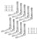 Jiozermi 12 Pcs Silver Hinges 90 Degree Jewelry Box Hinge Wood Box Mini Hinge Gift Box Zinc Alloy Chest Case Hinge with Screws