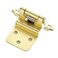 JOY DECOR JOYDECOR 30 Pack 15 Pairs 38 Inch Overlay Gold Cabinet Hinges SemiConcealed Face Mount Hinges for Cupboards SelfClosing Decorative Door Hardware