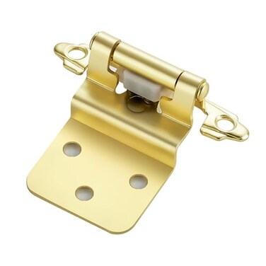 JOY DECOR JOYDECOR 30 Pack 15 Pairs 38 Inch Overlay Gold Cabinet Hinges SemiConcealed Face Mount Hinges for Cupboards SelfClosing Decorative Door Hardware
