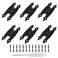 Kyuionty 6 Pack HShape Cabinet Hinges Hammercraft Flush Door Hinge for Kitchen Cupboard Wardrobe Black