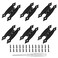 Kyuionty 6 Pack HShape Cabinet Hinges Hammercraft Flush Door Hinge for Kitchen Cupboard Wardrobe Black