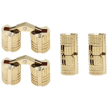 LBTODH 4PCS 8mm Concealed Furniture Hinges 180 Degree Opening Angle Brass Barrel Hidden Gold Cabinet Hinges Suitable for Most Small Boxes