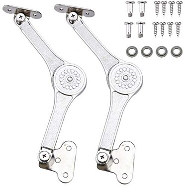 Kocent Lid Support Hinge Heavy Duty Lid Stay Hinges with Soft Close Lid Support for Toy Box Cabinet Kitchen40lb110 Degree 2 PC