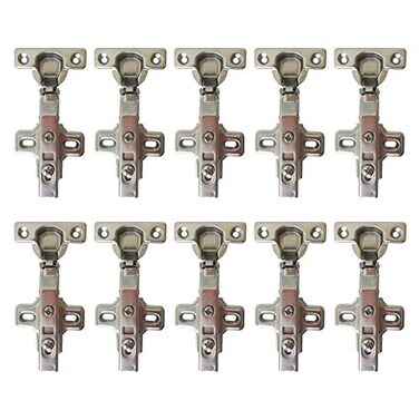 LIKERAINY 95 Degree Full Overlay Hinges 26mm with Damper Soft Closing Kitchen Cabinet Cupboard Wardrobe Door Hinge Pack of 10