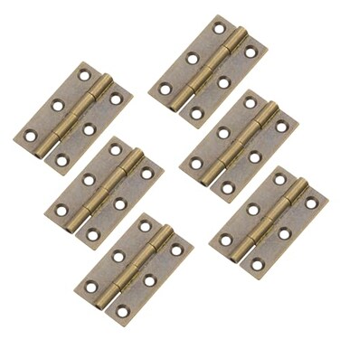 Mcredy Small Hinges for Wooden Box15 Inch Mini Hinge with Mounting Screws Butt Hinges BronzePack of 6