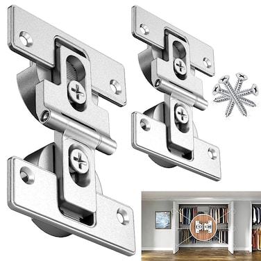Mdkave Bifold HingesBifold Door HingesFolding Door HingesFolding HingesBifold Cabinet Door HingeDouble Cup Concealed Hinge for CabinetsCloset and Furniture 2 Pack