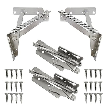 MIAO JIN 4Pcs 80 Degrees Scissor Hinges Tip Out Tray Hinges for Kitchen SinkFront DrawerFolding Sofa or Bathroom Cabinet Organizer Nickel Plated Steel Spring Hinge 2 Pair