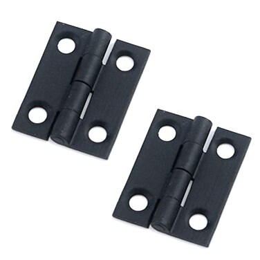 MY MIRONEY 2Pack Mini Solid Brass Hinges Black Foldable Butt Hinge 1 Inch Small Hinges Door Hinges with Screws for Small Gift Box Jewelry Chest Wood Box