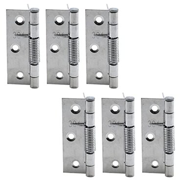 MY MIRONEY 6Pack Self Closing Spring Hinges 268 Inch Stainless Steel Hinge Spring Loaded Hinges with Screws DIY Hardware for Door Cabinet